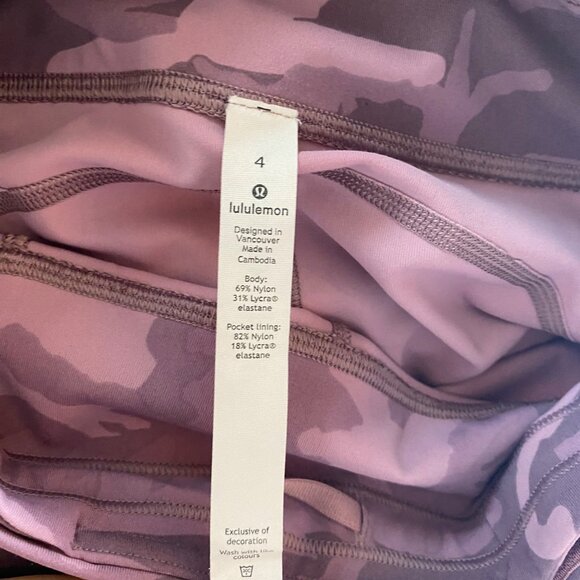 Lululemon Time To Sweat Crop Leggings 23" Icognito Camo Pink Taupe Multi - Picture 11 of 11